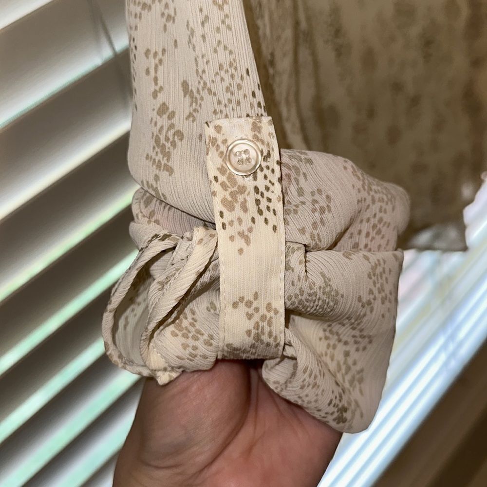 &me 14 Python Snake Print V Neck Button Down Shee… - image 10